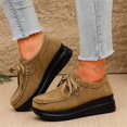 thumbnail image 6 of Willtoo Platform Shoes for Women Faux Suede Lace Up Casual Shoes Thick Sole Round Toe Sneakers, Non-Slip Comfortable Walking Footwear, 6 of 6