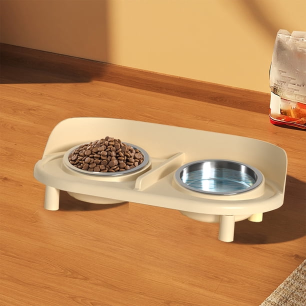 Juego de Cuencos de Acero Inoxidable para Mascotas, Cuenco de Boca Ancha para Comida, Cuenco Antideslizante para Mascotas, Comedero con Soporte Elevado para El Cuello.