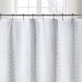thumbnail image 7 of White Shower Curtain Boho Textured Tufted Striped Shower Curtain Polyester 72" x 72", 7 of 7