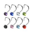 thumbnail image 1 of Stainless Steel Nose Screw With 3Mm Gem, 20 Ga,Blue, 1 of 1