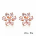 thumbnail image 5 of Paw Shape Stud Earring Fashion Cubic Zircon 14k Rose Gold Plated Women Jewelry, 5 of 5