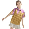 thumbnail image 3 of TAIAOJING Garçon Fille T-Shirts Polyvalents Crème Glacée Imprimée Manches Courtes Col Rabattu T-Shirts Stylés Haut à Fermeture Éclair Coupe Décontractée Léger Tenue Quotidienne, 3 of 7