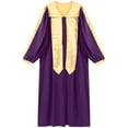 thumbnail image 4 of TiaoBug Womens Mens Choir Church Robe V-neck Long Sleeve Zipper Graduation Gown Purple M, 4 of 7