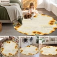 thumbnail image 5 of Round Area Rug 6 Ft, Yellow Sunflowers Washable Non-Slip Circle Carpet for Living Room/Bedroom, Farmhouse Rustic Botanical Floral Plants Low-Profile Indoor Mats Collection Rugs for Residential, 5 of 7