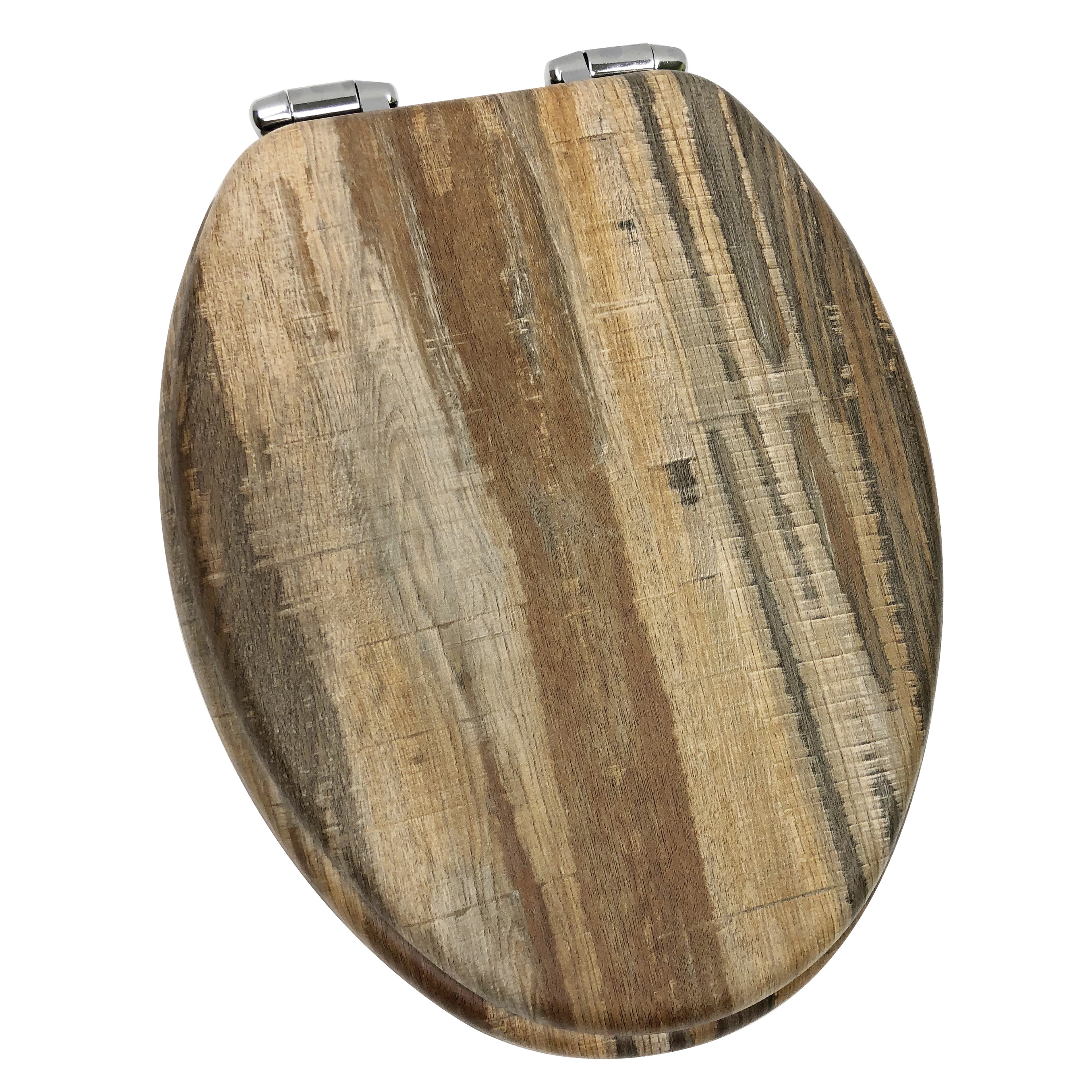 Home+Solutions Elongated Distressed Wood Decorative Toilet Seat