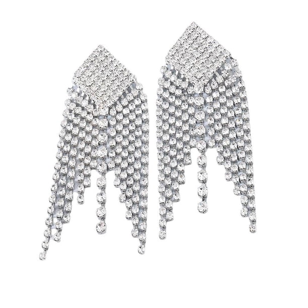 Sonducket Women Rhinestone Earrings Ears Dangles Party Dressing Tassel Banquet Hanging Ladies Decorations Earring Jewelry Decor Ropa, zapatos y accesorios Miscelánea plata Sonducket AP006637-01