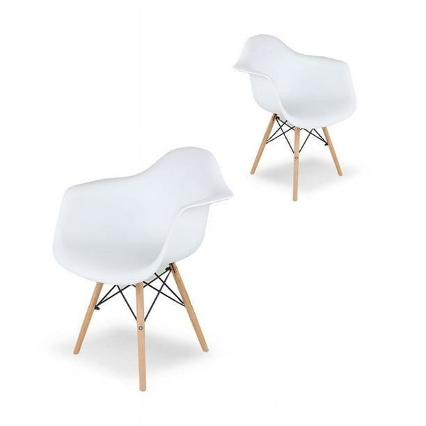 Sillas para Comedor Ergonomicas Mirel Vessel Diseño Minimalista Set 2 Piezas blanco