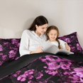thumbnail image 4 of Homewish Purple Sugar Skull Full Size Comforter Sets,Spooky Halloween Bedding Comforter Set,Flower Duvet,Black Reversible,3 Pieces,1 Comforter and 2 Pillowcases, 4 of 7