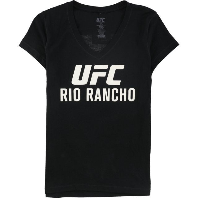 Camiseta con gráfico Rio Rancho de UFC para mujer, negra, pequeña
