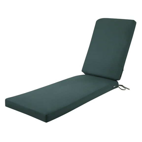 Classic Accessories Ravenna Water-Resistant Patio Chaise Cushion, 80 x 26 x 3 Inch, Mallard Green