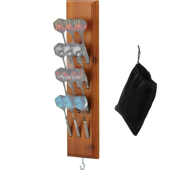 Viper Solid Wood Wall Mounted Dart Holder Caddy w/Accessory Bag, Cinnamon Finish
