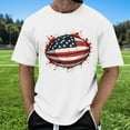 thumbnail image 2 of White T Shirts for Men Men's Fashion Rugby Print Short Breathable And Comfortable T Shirt Men Clothes Summer Fashion Tops Fitted Shirt Pack of Long Sleeve Fitted Long Sleeve Tops White 3XL, 2 of 4