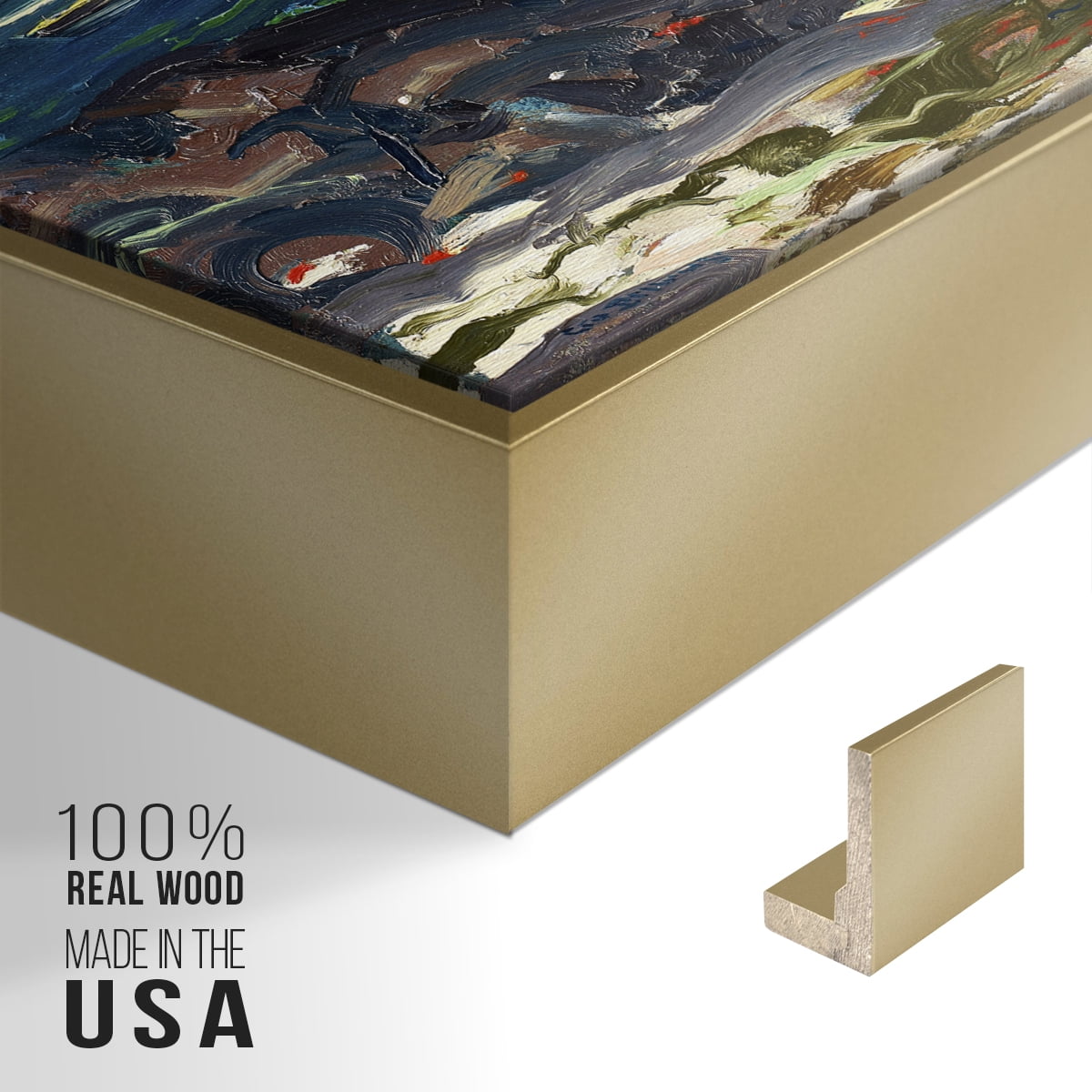 Vintage Landscape-CXVIII By Wexford Home Framed in Gold Wood Gallery Wrapped Canvas 17 in. x 25 in.