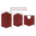 thumbnail image 5 of Home Weavers Waterford Collection 100% Cotton Non-Slip Bathroom Rug Set Machine Washable Bathroom Rug-17"x24", Bath Rug- 21"x34", U Shaped Contour- 20"x20", Red Color 3 Piece Bath Carpet set, 5 of 8
