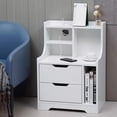 thumbnail image 2 of Nightstand with Charging Station Drawer Sofa End Side Table Bedroom Living Room, 2 of 7