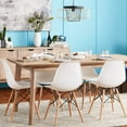 thumbnail image 5 of Lacoo Dining Chairs Pre Assembled Modern Style DSW Chair Classic Shell Armless Indoor Kitchen Dining Living Room Side Chairs Set of 4 (White), 5 of 8