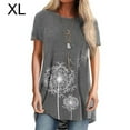 thumbnail image 1 of T-shirt Femme Imprimé Blouse Décontractée Manches Courtes Col Rond T-shirt Femme Col Haut, Gris, TG, 1 of 6