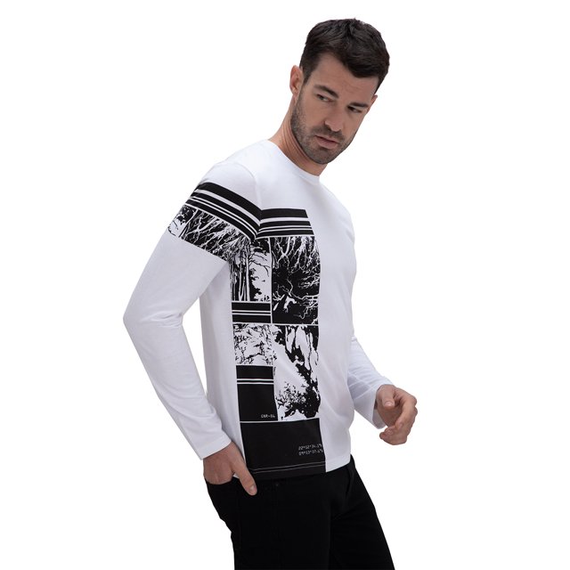 Playera Manga Larga Estampada Moderna 128900 Generra GENERRA 128900