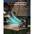 thumbnail image 3 of 20000mAh Rechargeable Solar Fan LED Lantern 8 Inch Portable Cordless 7W High-Speed Brushless Motor with 5-Speed Settings, Quiet Operation, 3-Level LED Light, Timer and Reverse Charging, 3 of 11