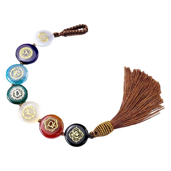 7 Chakras Cristaux Décoration Voiture Suspension Ornements Fenêtre Décoration Bonne Décoration pour la Bonne Chance Feng Shui Décoration