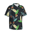 thumbnail image 2 of Hawaiian Shirt For Men, Blue Green Hummingbird Mens Button Down Short Sleeve Shirt, Summer Beach Shirts For Men, 2 of 2