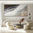 thumbnail image 3 of Large Abstract Ocean Oil Painting Black and White Textured Cancas Wall Art Original Oil Painting On Canvas Large Living Room Wall Art,Unstretched,Frameless,(71*142cm)28*56lnches, 3 of 5