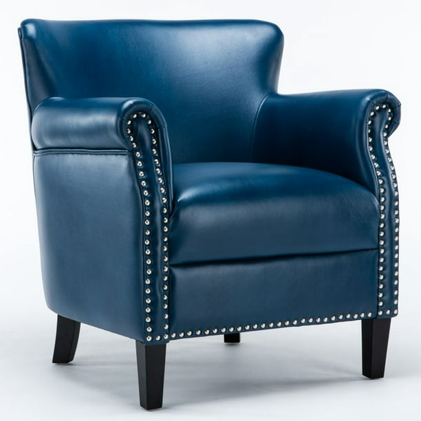 Comfort Pointe Holly Navy Blue Faux, Navy Leather Chair
