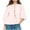 Pink, variant on Women Bow Tie Front Shirt Top Cute Puff Sleeve Y2K Peplum Ruffle Babydoll Blouse Lace Up Summer Going Out 2024