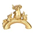 thumbnail image 1 of AMLESO Sculpture Éléphant Statue en Résine pour Bureau Maison Étagère Or, 1 of 8