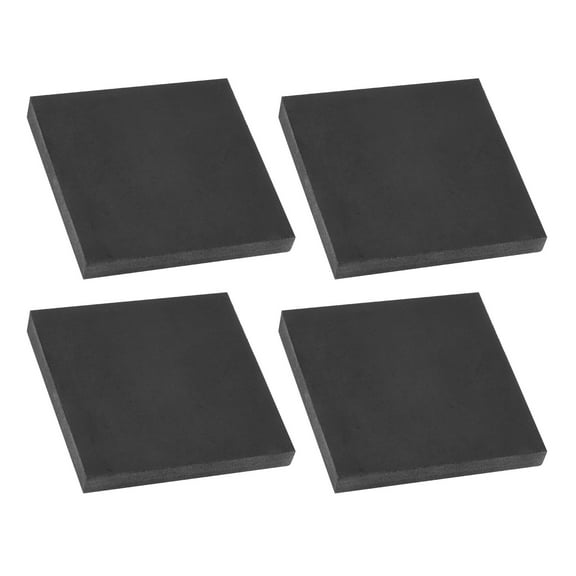 Uxcell Rubber Solid Anti-Vibration Pads, 4 Pcs 80mm x 10mm Thick Rubber Square Washers Multi-Purpose Gasket Pad Bushings Spacer for HVAC Compressor Air Conditioner, Black