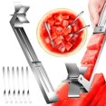 thumbnail image 1 of Watermelon Fork Slicer Stainless Watermelon Slicer Cutter Watermelon Fork Fruit Slicer Cutter Tool 2 Pack Watermelon Fruit Cutting Fork For Family Kitchen Fruit, 1 of 9