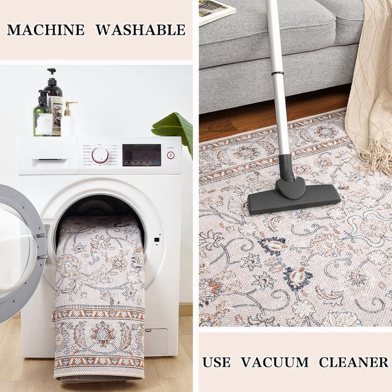 Lochas Area Rugs Modern Vintage Floral Rug Accent Carpet for Living Room Bedroom Home Decor,6'x9',Beige