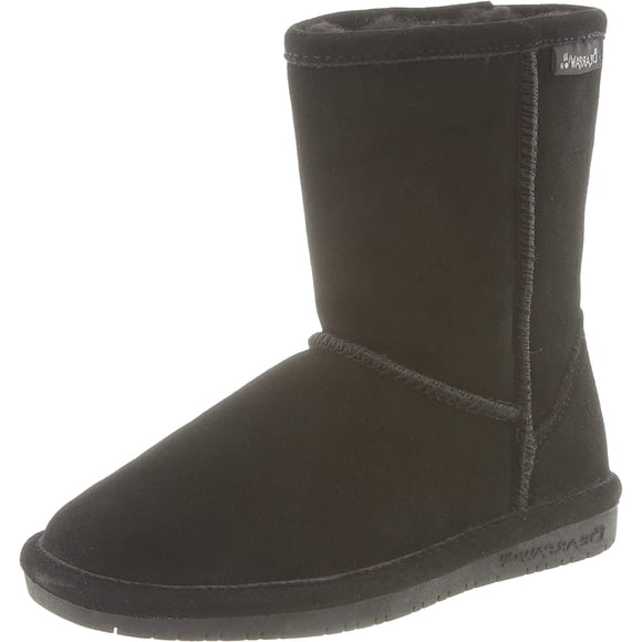 BEARPAW Girls Emma Short Suede Boots - Black - C12