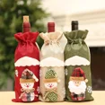 thumbnail image 3 of Funda de punto de Papá Noel para botella de vino, alce, muñeco de nieve, vino tinto, champán, paño para botella, decoración de Feliz Navidad, Feliz Año Nuevo, 2024, 3 of 5