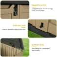 thumbnail image 3 of Uforic Outdoor Resin Tool Locker Without Shelf, Lockable Door & Lift-up Roof, 47 Cu Ft, Brown + Black, 3 of 8