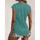 thumbnail image 4 of Camiseta casual de verano para mujer, cuello redondo, cremallera, encaje, blusas, túnica suelta, manga corta, 4 of 6