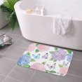 thumbnail image 3 of FJPT Non Slip Flannel Polyester Floor Mat With Floral Hydrangea And Butterfly Design For Bathroom Kitchen Bedroom Decor 16x24 inch, 3 of 5
