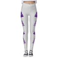 thumbnail image 3 of Fiaer Christmas Leggings Women Snowflakes Tree Glass Snowman Graphic Xmas Pants High Waist Plus Size Tights Trousers White6 XL, 3 of 5