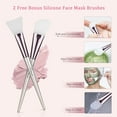 thumbnail image 6 of USTAR Makeup Brushes 18Pcs Makeup Brush Set, Premium Synthetic Contour Concealers Foundation Powder Eye Shadows Makeup Brushes Kit 2 PCS Silicone Face Mask Brush &4 Blender Sponge &1 Brush Cleaner, 6 of 8