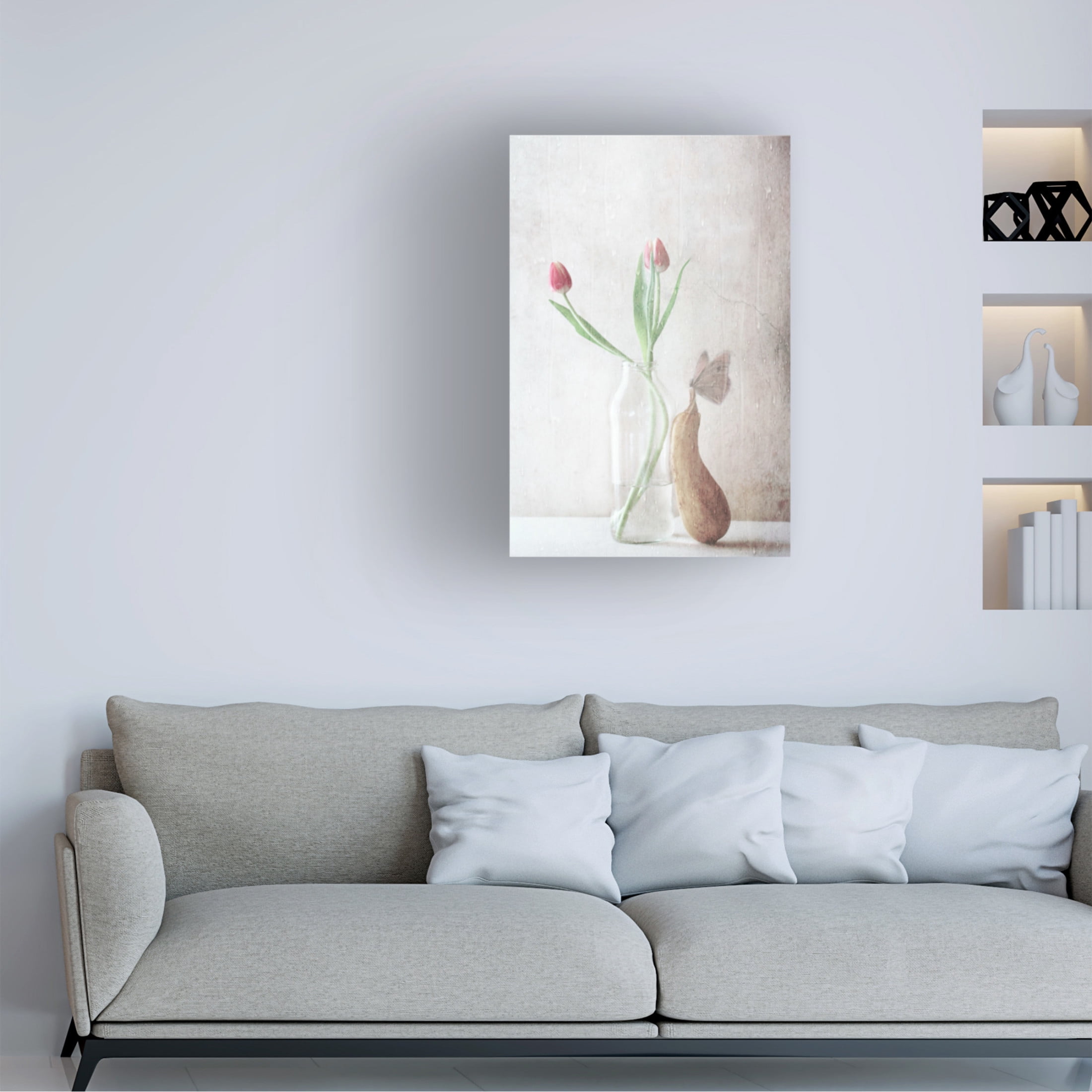 Canvas Wall Art - Delphine Devos 'The Pitter Patter Of The Rain' Wall Art for Living Room, Bedroom, or Office Décor by Trademark Fine Art - 22 x 32 Inches