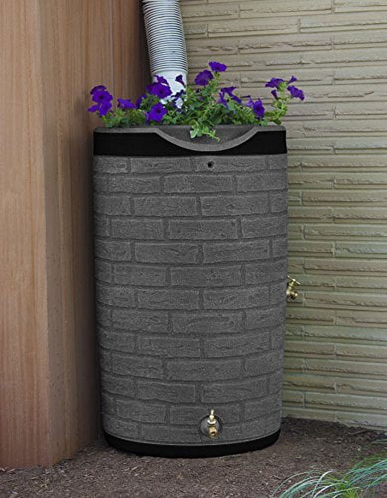 Good Ideas IMP-D50-DR-DAR Impressions Darkened Ribs Downton Rain Saver Barrel, 50 Gallon, Dark Granite