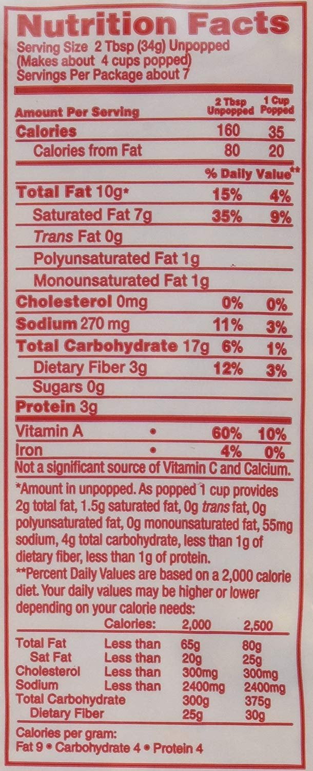 Gold Medal Mega Pop Corn Kit - For 6 Oz Popper - 36 Ct, 8 Oz