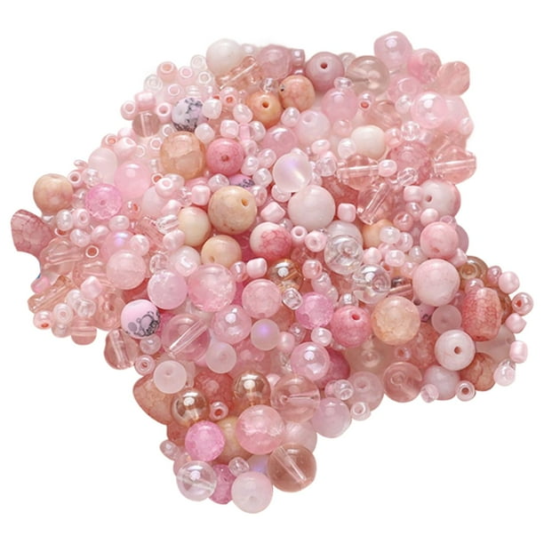 Kit para hacer collares de cuentas, regalo, cristal, elegante, conjunto de pequeñas cuentas, colección, hecho a mano Rosa