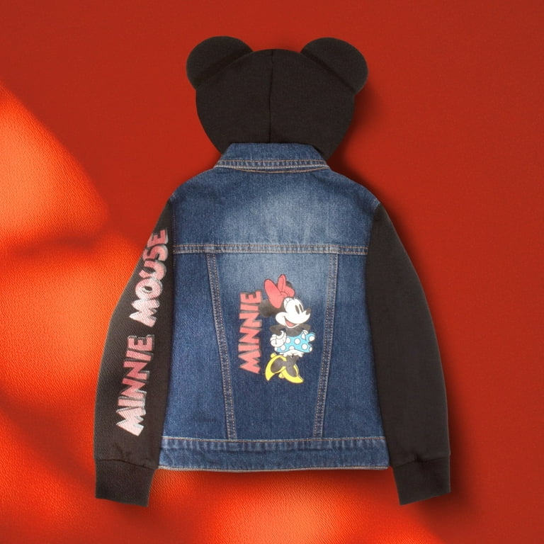 Disney Minnie Mouse Girl's Hoodie Jean Jacket with Ears Fashion