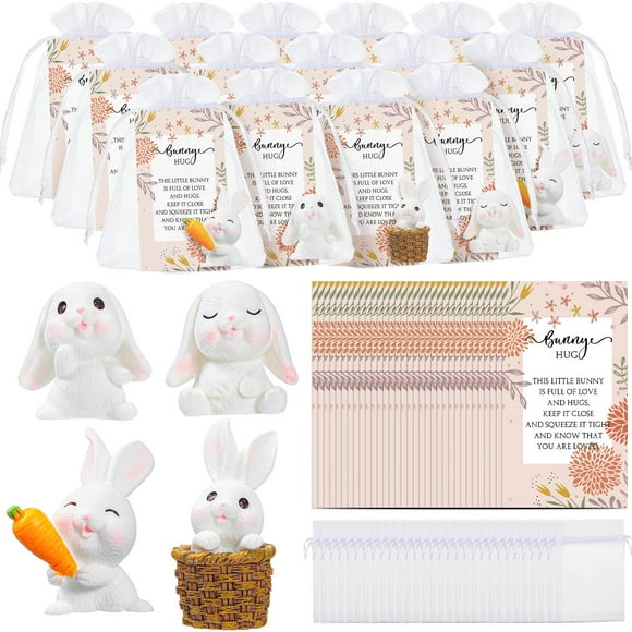Set Party Favors Fumete 36 Bunny Hug con tarjeta para adornar magdalenas