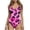 Dark Pink, variant on Plus Size One-piece Swimsuit for Women Close-fitting Monokini with Floral Printing Summer Beach Fashion Swimwear Push Up Bikini Sets Vacation Holiday L-3XL