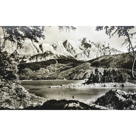 Canvas Print Tree Nature Germany Bavaria Postcard Seascape Old Stretched Canvas 10 x 14