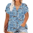 thumbnail image 2 of Xihbxyly Plus Size Tops for Women, V Neck T Shirts for Women Short-Sleeve V-Neck T-Shirt Sexy Wrap Shirt Short Sleeve Tunic Top Shirts Womens Summer Tops Loose Tops Blouse Lighting Deal #5, 2 of 5