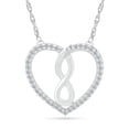 thumbnail image 1 of DGOLD Collier en Argent Sterling avec Diamant Rond Blanc Cœur et Infini Emboîtable pour Femmes (1/6 cttw), 1 of 3