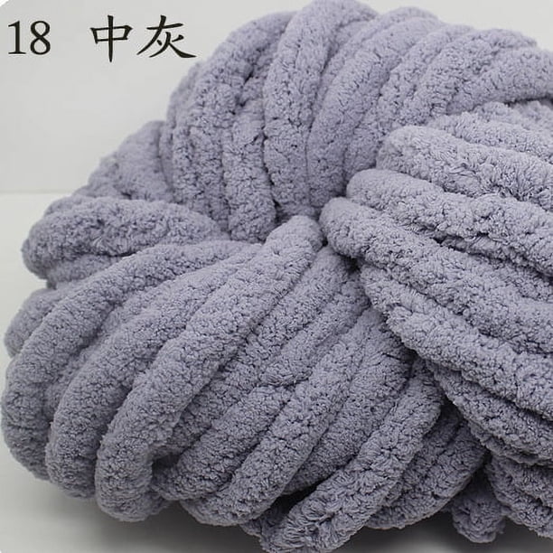 Zhuge Hilo de chenilla súper suave y cálido de 250 g para manta de punto, hilo de lana grueso para hacer tú mismo, perfecto para cualquier tejido y crochet, gris